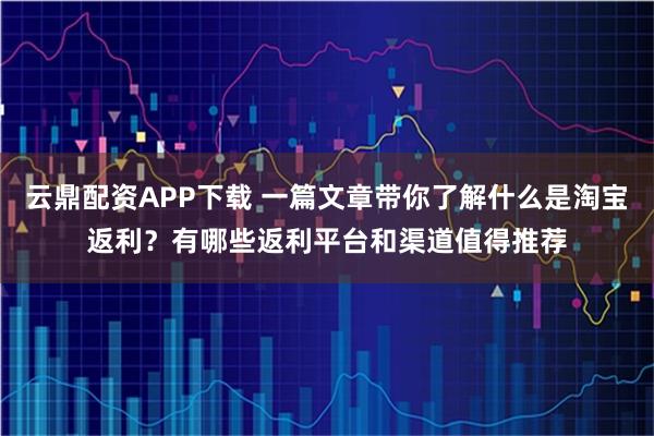 云鼎配资APP下载 一篇文章带你了解什么是淘宝返利？有哪些返利平台和渠道值得推荐