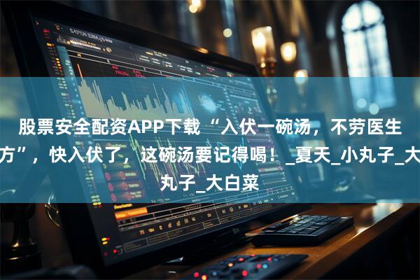 股票安全配资APP下载 “入伏一碗汤，不劳医生开药方”，快入伏了，这碗汤要记得喝！_夏天_小丸子_大白菜